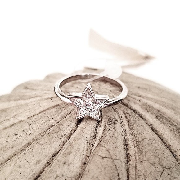 COACH Pave Sterling Silver Star Ring - Picture 1 of 7